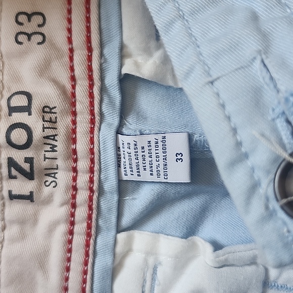 Izod | Men's Sky Blue Saltwater Flat Front Shorts - Picture 7 of 7
